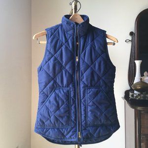 j crew factory quilted vest - navy - size xxs